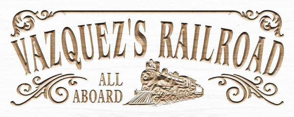 ADVPRO Railroad Name Personalized Train Station Lover Gift Wood Engraved Wooden Sign wpc0417-tm - White
