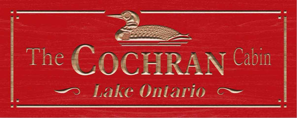 ADVPRO Cabin Name Personalized Duck Lake Home Decor Wood Engraved Wooden Sign wpc0418-tm - Red
