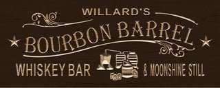 ADVPRO Bourbon Barrel Name Personalized Whiskey Bar Wood Engraved Wooden Sign wpc0420-tm - Brown