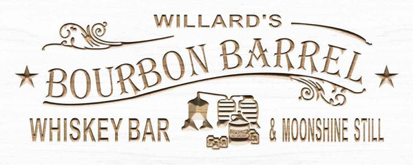 ADVPRO Bourbon Barrel Name Personalized Whiskey Bar Wood Engraved Wooden Sign wpc0420-tm - White