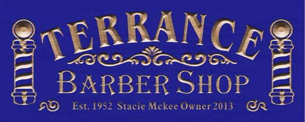 ADVPRO Barber Shop Name Personalized with Est. Year Hair Cut Wood Engraved Wooden Sign wpc0425-tm - Blue