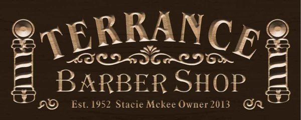 ADVPRO Barber Shop Name Personalized with Est. Year Hair Cut Wood Engraved Wooden Sign wpc0425-tm - Brown