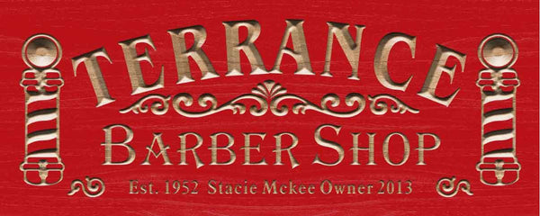 ADVPRO Barber Shop Name Personalized with Est. Year Hair Cut Wood Engraved Wooden Sign wpc0425-tm - Red