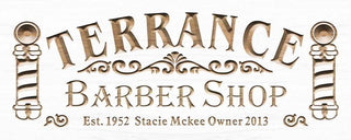 ADVPRO Barber Shop Name Personalized with Est. Year Hair Cut Wood Engraved Wooden Sign wpc0425-tm - White