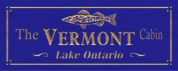 ADVPRO Cabin Name Personalized Fish Decoration Home Bar Wood Engraved Wooden Sign wpc0429-tm - Blue