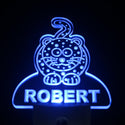 ADVPRO Leopard Personalized Night Light Baby Kids Name Day/Night Sensor LED Sign ws1002-tm - Blue