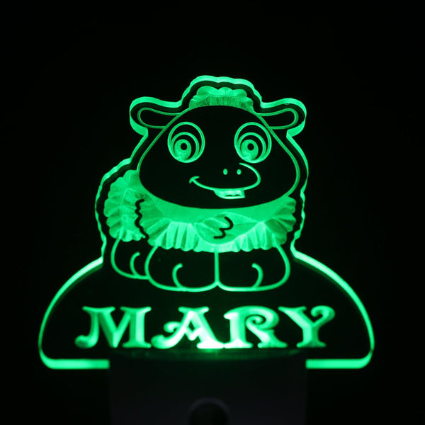 ADVPRO Baby Kids Lamb Personalized Night Light Baby Kids Name Day/Night Sensor LED Sign ws1003-tm - Green