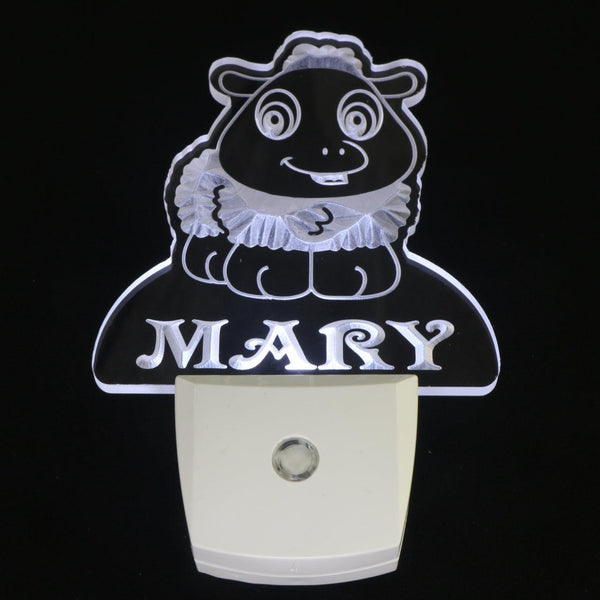 ADVPRO Baby Kids Lamb Personalized Night Light Baby Kids Name Day/Night Sensor LED Sign ws1003-tm - White