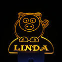 ADVPRO Pig Personalized Night Light Baby Kids Name Day/Night Sensor LED Sign ws1004-tm - Yellow