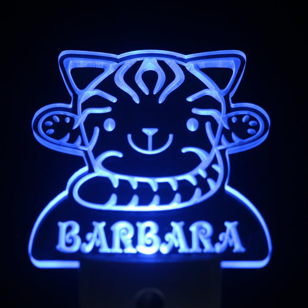 ADVPRO Cat Kitty Personalized Night Light Baby Kids Name Day/Night Sensor LED Sign ws1005-tm - Blue