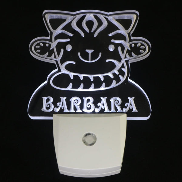ADVPRO Cat Kitty Personalized Night Light Baby Kids Name Day/Night Sensor LED Sign ws1005-tm - White