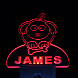 ADVPRO Dog Puppy Personalized Night Light Baby Kids Name Day/Night Sensor LED Sign ws1006-tm - Red