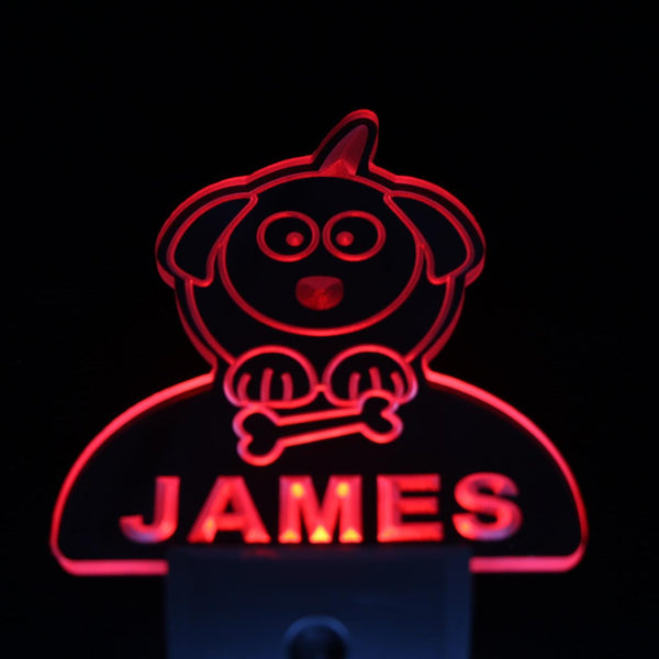 ADVPRO Dog Puppy Personalized Night Light Baby Kids Name Day/Night Sensor LED Sign ws1006-tm - Red