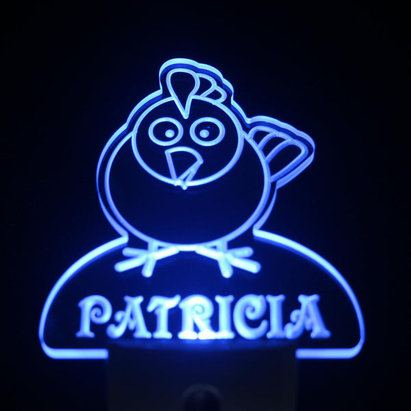 ADVPRO Chicken Personalized Night Light Baby Kids Name Day/Night Sensor LED Sign ws1007-tm - Blue