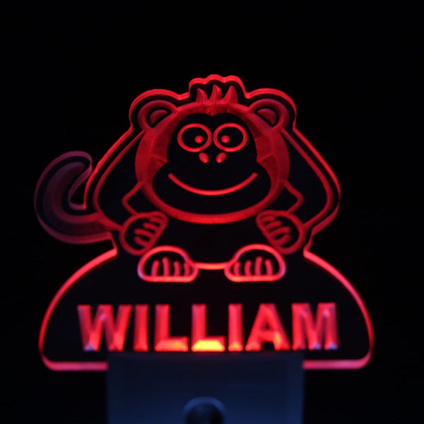 ADVPRO Monkey Personalized Night Light Baby Kids Name Day/ Night Sensor LED Sign ws1008-tm - Red