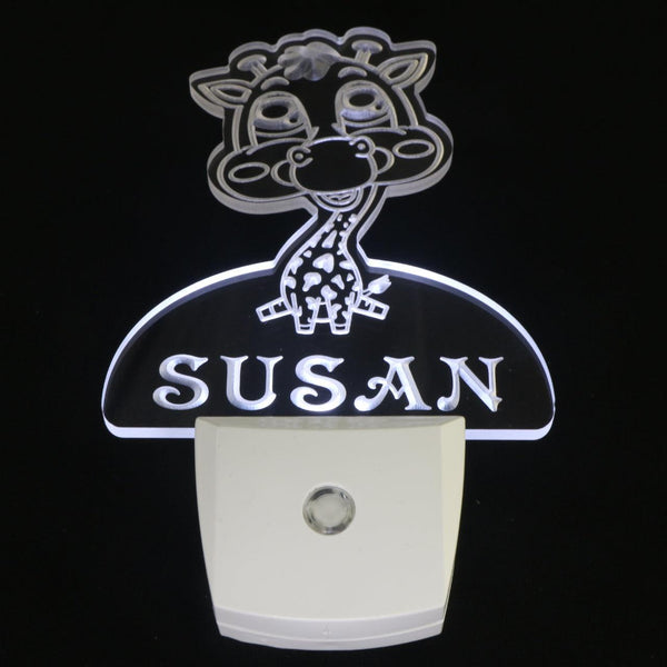 ADVPRO Giraffe Personalized Night Light Baby Kids Name Day/Night Sensor LED Sign ws1009-tm - White