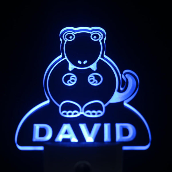 ADVPRO Tyrannosaurus Dinosaur Personalized Night Light Baby Kids Name Sensor LED Sign ws1012-tm - Blue