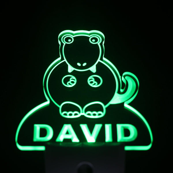 ADVPRO Tyrannosaurus Dinosaur Personalized Night Light Baby Kids Name Sensor LED Sign ws1012-tm - Green