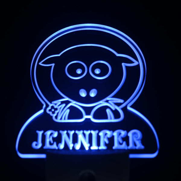 ADVPRO Sheep Personalized Night Light Baby Kids Name Day/Night Sensor LED Sign ws1013-tm - Blue