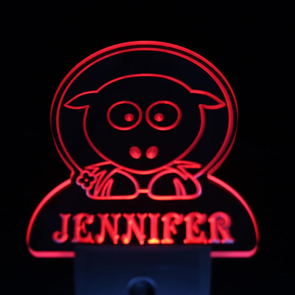 ADVPRO Sheep Personalized Night Light Baby Kids Name Day/Night Sensor LED Sign ws1013-tm - Red