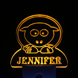 ADVPRO Sheep Personalized Night Light Baby Kids Name Day/Night Sensor LED Sign ws1013-tm - Yellow