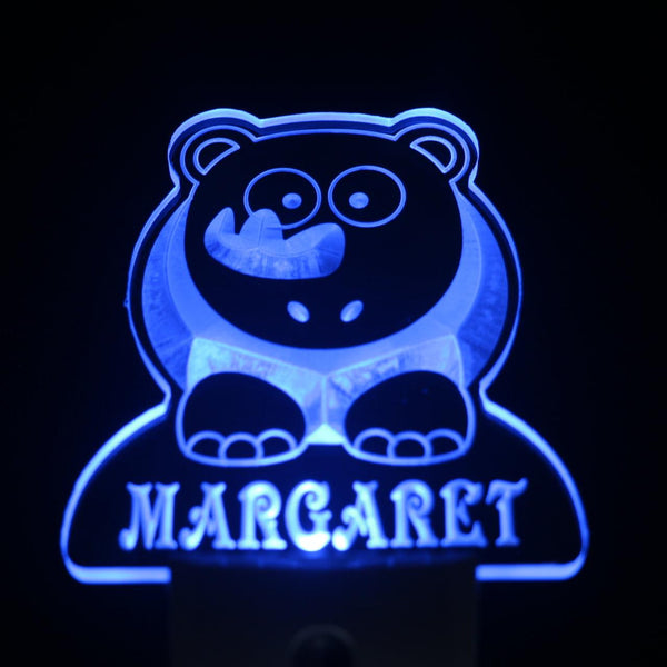 ADVPRO Rhino Personalized Night Light Baby Kids Name Day/Night Sensor LED Sign ws1014-tm - Blue