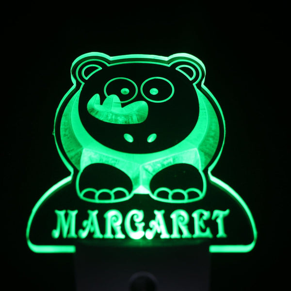 ADVPRO Rhino Personalized Night Light Baby Kids Name Day/Night Sensor LED Sign ws1014-tm - Green