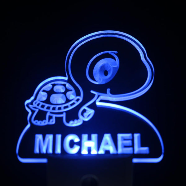 ADVPRO Turtle Personalized Night Light Baby Kids Name Day/Night Sensor LED Sign ws1016-tm - Blue