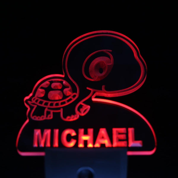 ADVPRO Turtle Personalized Night Light Baby Kids Name Day/Night Sensor LED Sign ws1016-tm - Red