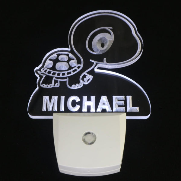 ADVPRO Turtle Personalized Night Light Baby Kids Name Day/Night Sensor LED Sign ws1016-tm - White