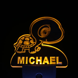 ADVPRO Turtle Personalized Night Light Baby Kids Name Day/Night Sensor LED Sign ws1016-tm - Yellow