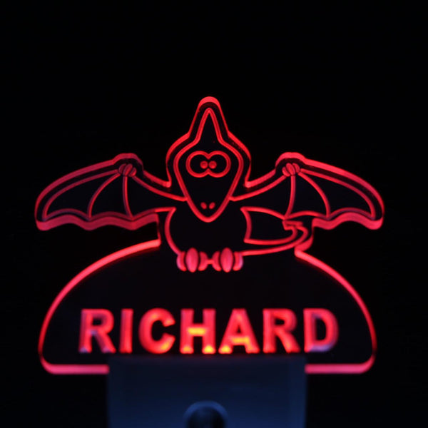 ADVPRO Pterodactyl Dinosaur Personalized Night Light Baby Kids Name Day Sensor LED Sign ws1017-tm - Red