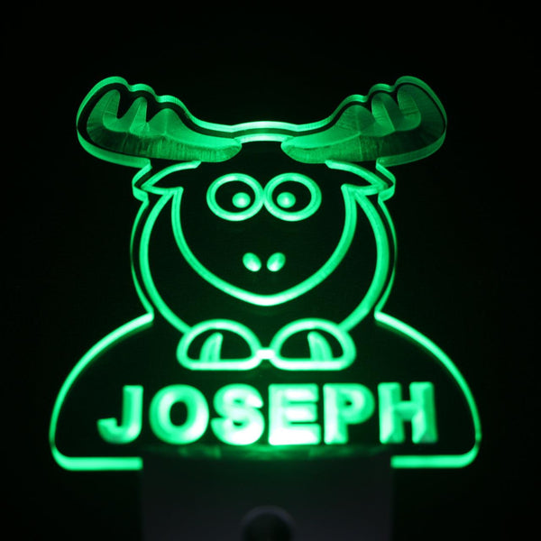 ADVPRO Elk Personalized Night Light Baby Kids Name Day/Night Sensor LED Sign ws1019-tm - Green