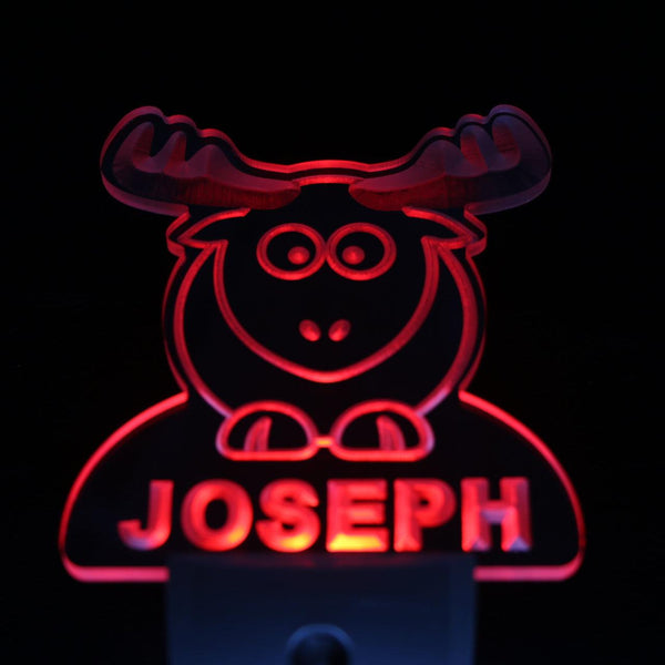 ADVPRO Elk Personalized Night Light Baby Kids Name Day/Night Sensor LED Sign ws1019-tm - Red