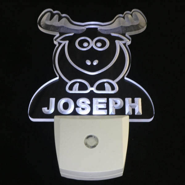 ADVPRO Elk Personalized Night Light Baby Kids Name Day/Night Sensor LED Sign ws1019-tm - White