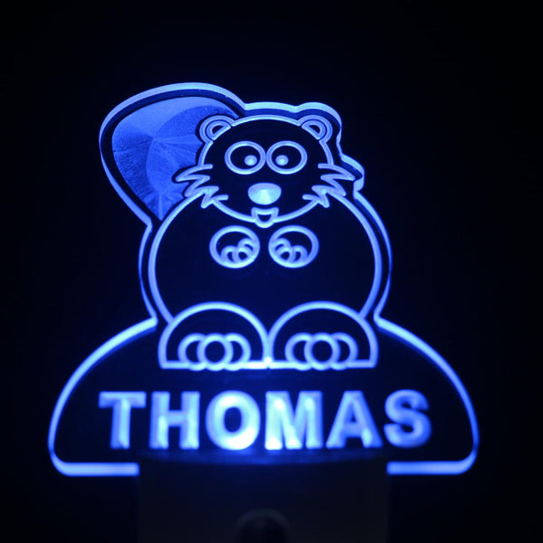 ADVPRO Beaver Personalized Night Light Baby Kids Name Day/ Night Sensor LED Sign ws1020-tm - Blue