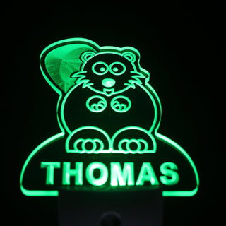 ADVPRO Beaver Personalized Night Light Baby Kids Name Day/ Night Sensor LED Sign ws1020-tm - Green