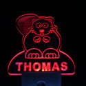 ADVPRO Beaver Personalized Night Light Baby Kids Name Day/ Night Sensor LED Sign ws1020-tm - Red