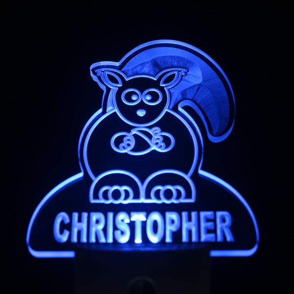 ADVPRO Squirrel Personalized Night Light Baby Kids Name Day/ Night Sensor LED Sign ws1021-tm - Blue