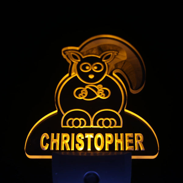 ADVPRO Squirrel Personalized Night Light Baby Kids Name Day/ Night Sensor LED Sign ws1021-tm - Yellow