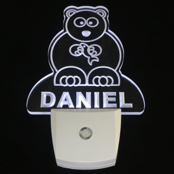 ADVPRO Bear Personalized Night Light Baby Kids Name Day/Night Sensor LED Sign ws1022-tm - White