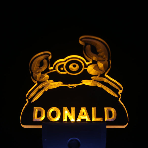 ADVPRO Crab Personalized Night Light Baby Kids Name Day/ Night Sensor LED Sign ws1026-tm - Yellow