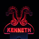 ADVPRO Seahorse Personalized Night Light Baby Kids Name Day/Night Sensor LED Sign ws1028-tm - Red