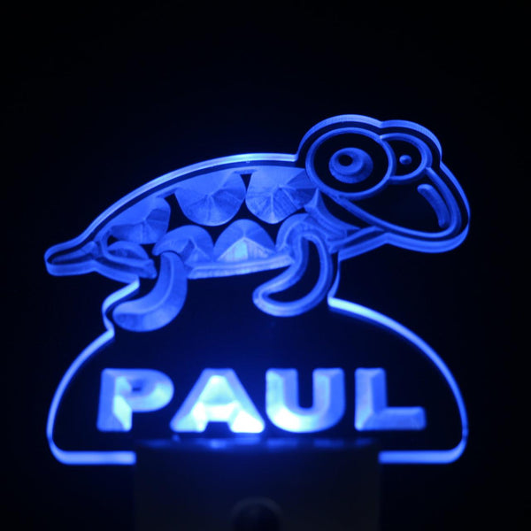 ADVPRO Turtle Personalized Night Light Baby Kids Name Day/Night Sensor LED Sign ws1029-tm - Blue