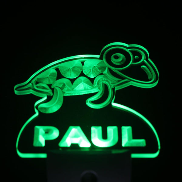 ADVPRO Turtle Personalized Night Light Baby Kids Name Day/Night Sensor LED Sign ws1029-tm - Green