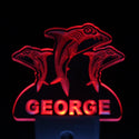 ADVPRO Sharks Personalized Night Light Baby Kids Name Day/Night Sensor LED Sign ws1030-tm - Red