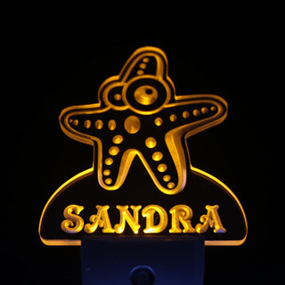 ADVPRO Sea Star Personalized Night Light Baby Kids Name Day/Night Sensor LED Sign ws1031-tm - Yellow