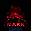 ADVPRO Octopus Personalized Night Light Name Day/Night Sensor LED Sign ws1032-tm - Red
