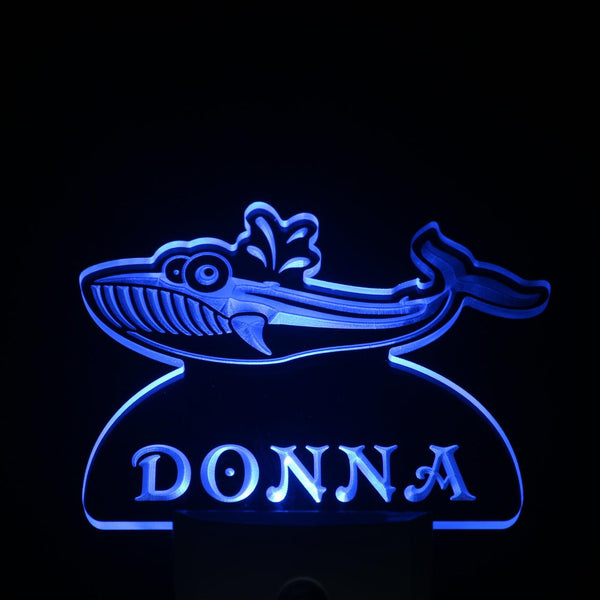 ADVPRO Whale Personalized Night Light Name Day/Night Sensor LED Sign ws1034-tm - Blue