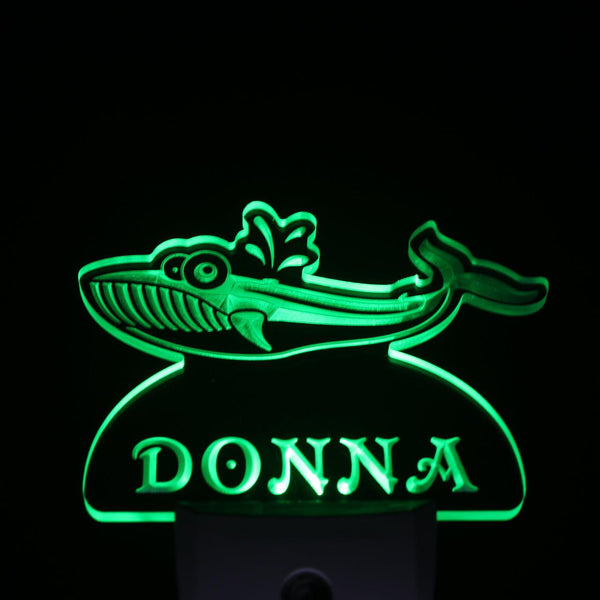 ADVPRO Whale Personalized Night Light Name Day/Night Sensor LED Sign ws1034-tm - Green